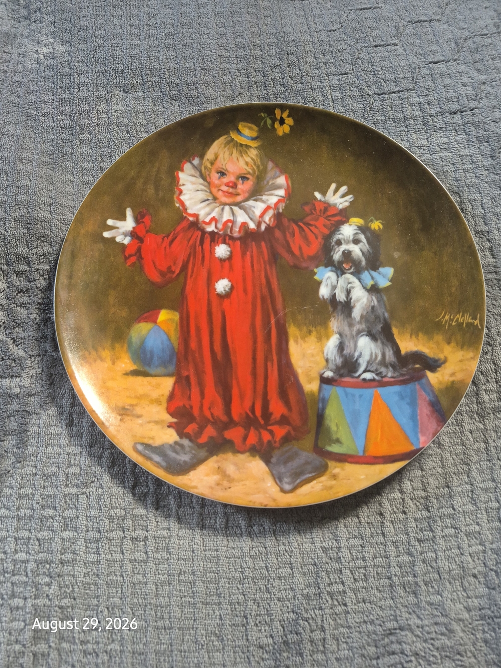 Vintage Tommy The Clown Limited Edition Plate John McClelland Children Circus